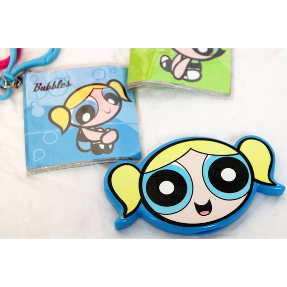 Power Puff Girls Lot Vinyl Bag Keychain Clips Photo Book Compact Mirror Pink - Picture 4 of 16